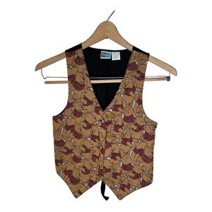 Vintage Winnie The Pooh Tapestry Vest Girls Size 10-12